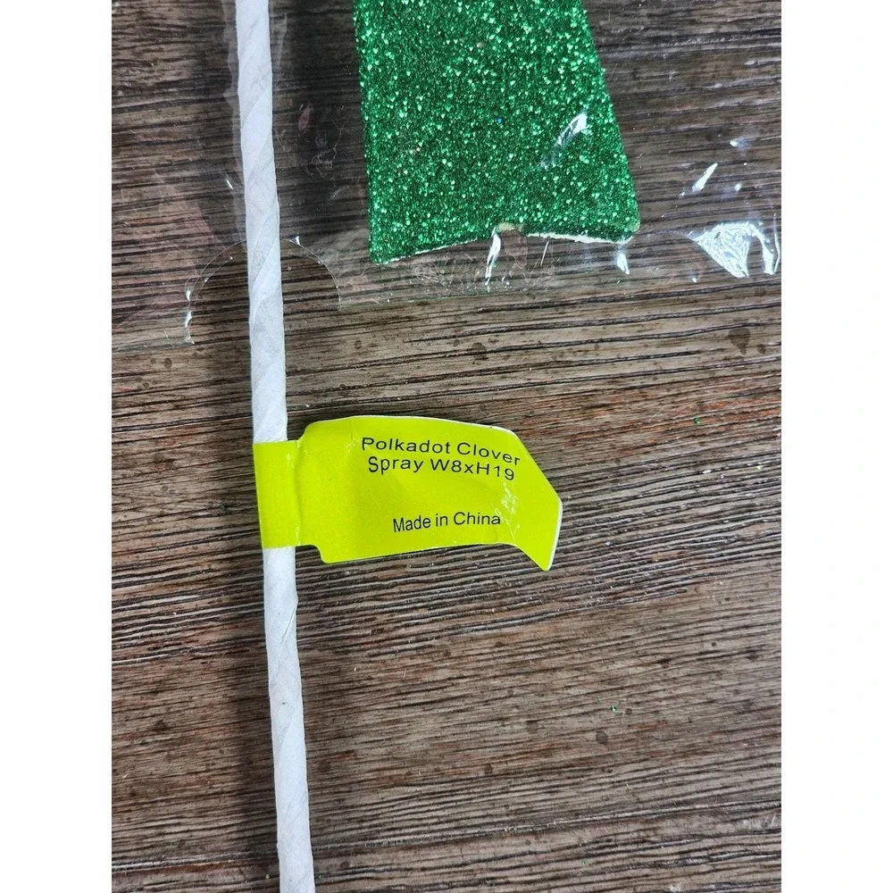 Set of 4 Green Polka Dot Clover Sprays 19